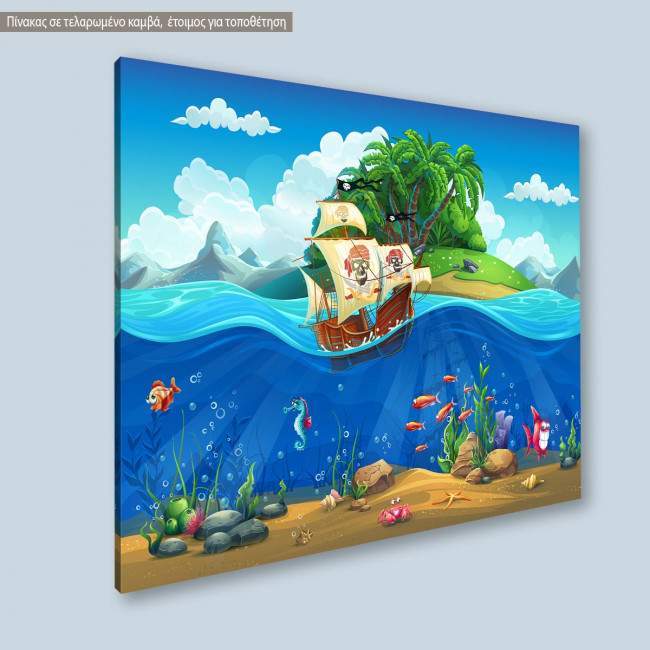 Kids canvas print Black pearl sailing