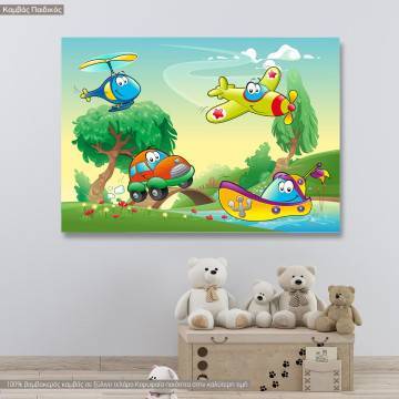 Kids canvas print Crazy machines