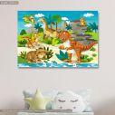 Kids canvas print The dinosaur land