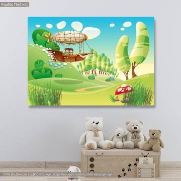Kids canvas print Air balloon ride