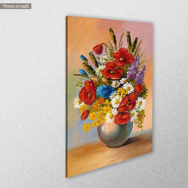 Πίνακας σε καμβά Spring flowers in a vase, κοντινό