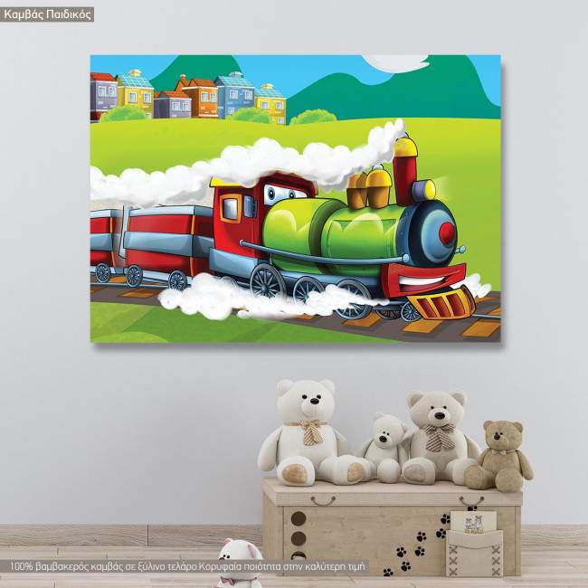 Kids canvas print Steaming train
