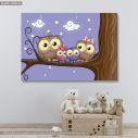 Kids canvas print Owls family