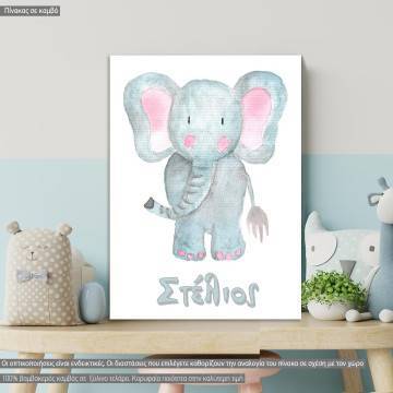Kids canvas print Animals painted, Elephant