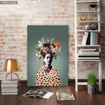 Frida collage, αφίσα, κάδρο, καμβάς τελαρωμένος