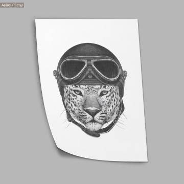 Leopard rider, κάδρο, μαύρη κορνίζα 2