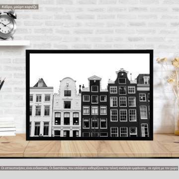 Amsterdam in black & white, κάδρο, μαύρη κορνίζα