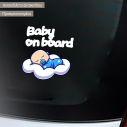 Baby car sticker baby on clouds