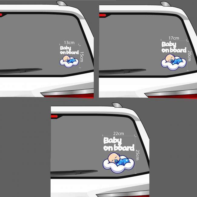 Baby car sticker baby on clouds