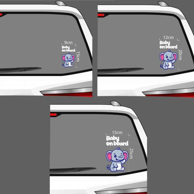 Baby car sticker baby elephant
