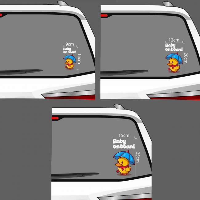 Baby car sticker baby duck