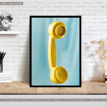 Yellow phone, κάδρο, μαύρη κορνίζα