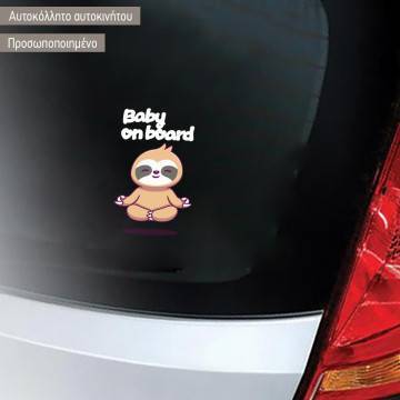 Baby car sticker baby Sloth