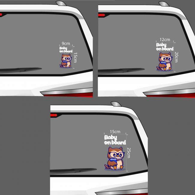 Baby car sticker baby Owl