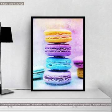 Sketsy macarone, κάθετο, κάδρο, μαύρη κορνίζα