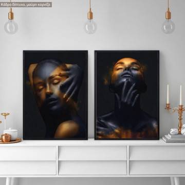 Gold woman,αφίσα, κάδρο δίπτυχο, κάδρο μαύρη κορνίζα