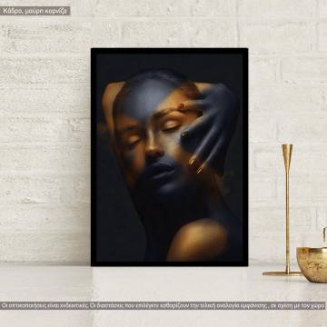 Gold woman I, κάδρο, μαύρη κορνίζα