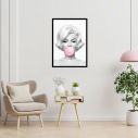 Marilyn Monroe bubble gum, αφίσα, πόστερ, διαθέσιμη και σε πίνακα σε καμβά, κάδρο μαύρη κορνίζα, λευκή κορνίζα, ξύλινη κορνίζα