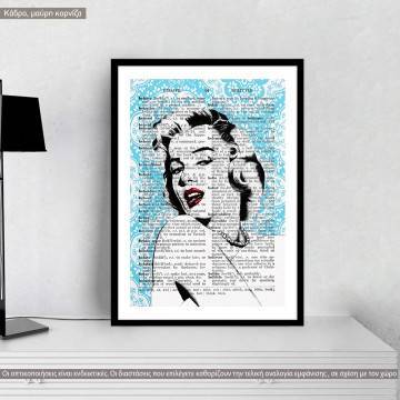 Vintage Marilyn Monroe, κάδρο, μαύρη κορνίζα