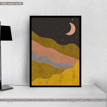 Moon night, κάδρο, μαύρη κορνίζα