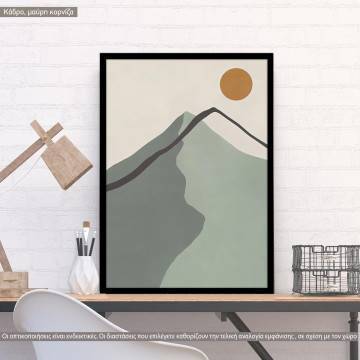 Mountain and sun, poster