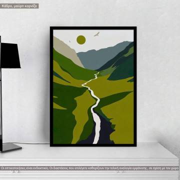 Nature in green colors, poster