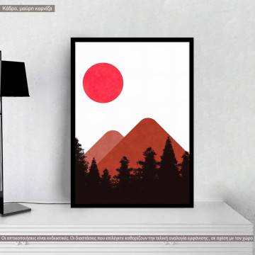 Nature in red colors, poster