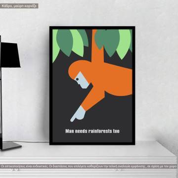 Man needs rainforests too, poster
