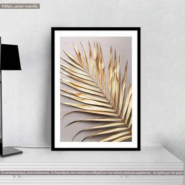 Golden palm leaf, κάδρο, μαύρη κορνίζα
