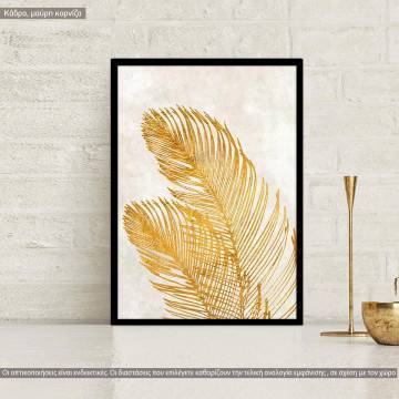 Leaves in gold, poster