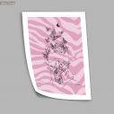 Butterflies in pink tiger print, αφίσα, πόστερ
