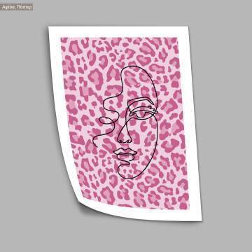 Curls οn pink leopard print , poster 2