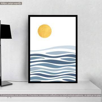 Golden sun, blue sea, poster