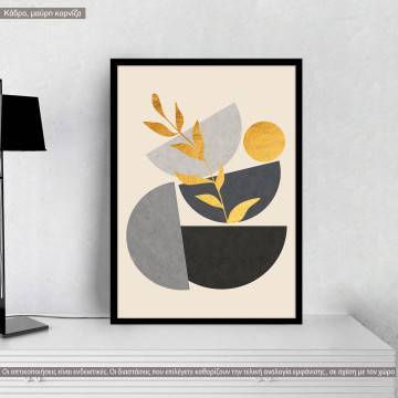 Golden sun and leaves, poster