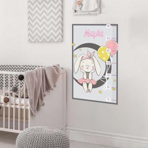 Wall stickers height measure Dreaming bunny girl