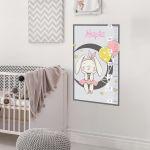 Wall stickers height measure Dreaming bunny girl