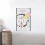 Wall stickers height measure Dreaming bunny girl