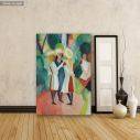 Canvas print Three girls in yellow straw hats, Macke A.