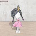 Pink Princesswooden figure printed