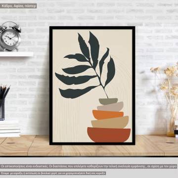 Leaves and pottery, poster