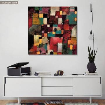 Πίνακας ζωγραφικής Red green and violet yellow rhythms, Klee P, καμβάς τελαρωμένος