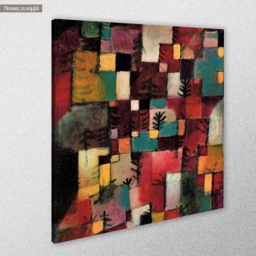 Canvas print Red green and violet yellow rhythms, Klee P, poster 2