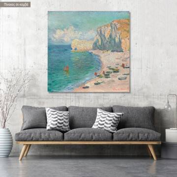 Πίνακας ζωγραφικής The beach and the Falaise d'Amont, Monet, αντίγραφο σε καμβά