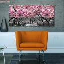 Canvas print Pink blossom central park, panoramic