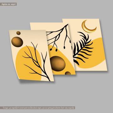 Bright floral art I|, κάδρο, μαύρη κορνίζα, τρίπτυχο 2