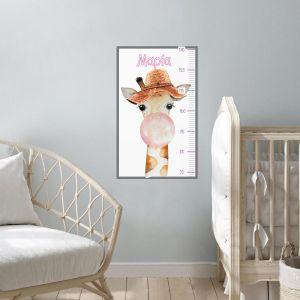 Wall stickers height measure Airballoon and stars watercolor 2