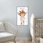 Wall stickers height measure Airballoon and stars watercolor