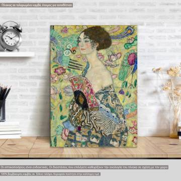 Canvas print Lady with a fan, Portrait, Klimt G.