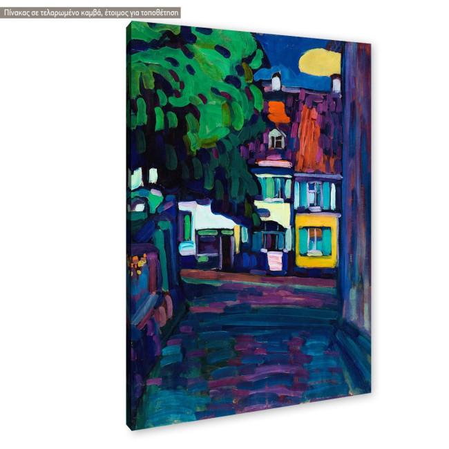 Πίνακας ζωγραφικής Murnau Houses on Obermarkt Kandinsky W. Καμβάς τελαρωμένος Όψη 2