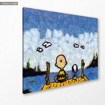 Πίνακας ζωγραφικής Vincent van Gogh meets Snoopy, πίνακας σε καμβά 2